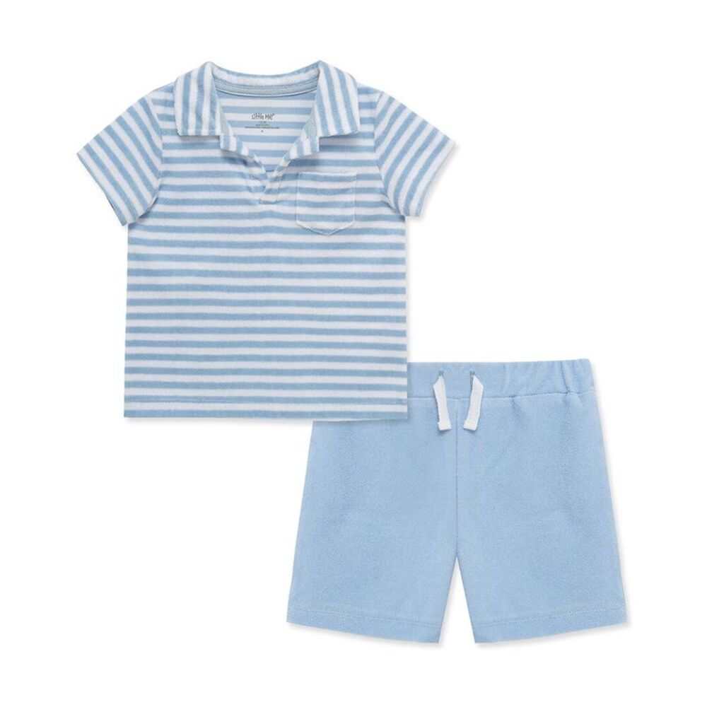 Little Me Boys  Stripe Terry Set